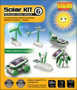Emily - zabawka solarna 6w1: pies, auto, wentylator, poduszkowiec, samolot, łódka